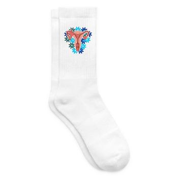 Uterus Vagina Scheide Mittelfinger Feminismus - Tennissocken - Weiß - Rechts