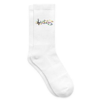 Musikalische Noten Noten Muster. Musik - Tennissocken - Weiß - Rechts