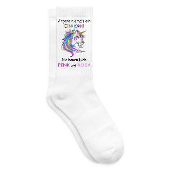 Einhörner nicht Ärgern - Tennissocken - Weiß - Rechts