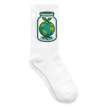 Welt im Glas: Grünes Wachstum - Tennissocken - Weiß - Rechts
