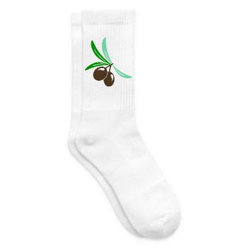 Olive 2 Zweig Blatt Olivenöl - Tennissocken - Weiß - Rechts