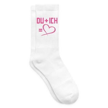 Du plus Ich gleich Herz Liebe Romantisch - Tennissocken - Weiß - Rechts