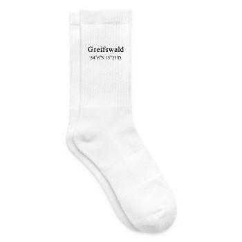 Greifswald Koordinaten - Tennissocken - Weiß - Rechts