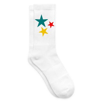 STERN. STERN. STERNE. FEST. JAHRESTAG. WEIHNACHTEN - Tennissocken - Weiß - Rechts