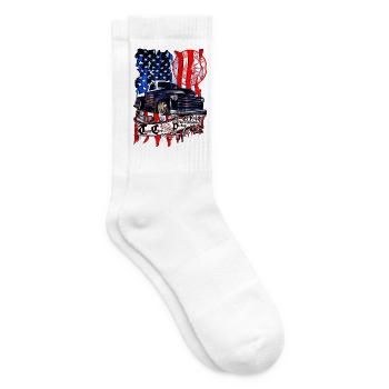 Vintage-Truck Patriot Flagge - Tennissocken - Weiß - Rechts