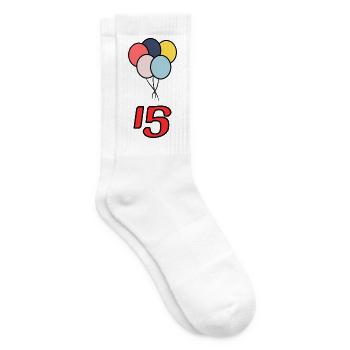ANNIVERSAIRE. 15. 15 ANS. 15e ANNIVERSAIRE - Chaussettes de tennis - blanc - Droite