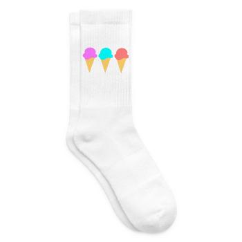 Eis Eiscreme Erdbeere Erdbeereis Sommer Festival - Tennissocken - Weiß - Rechts