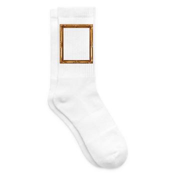 Goldener Bilderrahmen - Tennissocken - Weiß - Rechts