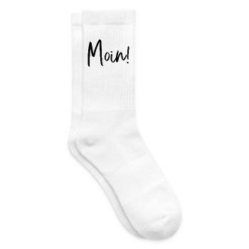 Moin Hamburg Plattdeutsch - Tennissocken - Weiß - Rechts
