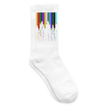 Stifte Buntstifte Holzstifte Malstifte Filzstifte - Tennissocken - Weiß - Rechts