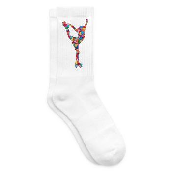 Rollschuh Kinder Roller Skating Mädchen Rollschuhe - Tennissocken - Weiß - Rechts