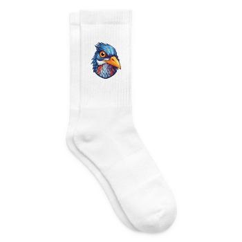 Kuckuck buntes Aquarell Cartoon Kawaii Tier - Tennissocken - Weiß - Rechts