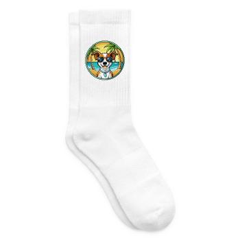 Jack Russell Terrier Hunderasse Cartoon Sonnenbrille - Tennissocken - Weiß - Rechts