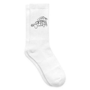 Jeep mit Dachzelt, Dachzeltnomaden - Tennissocken - Weiß - Rechts