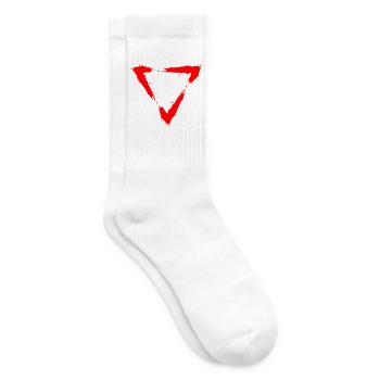 Dreieck Symbol Rot - Tennissocken - Weiß - Rechts