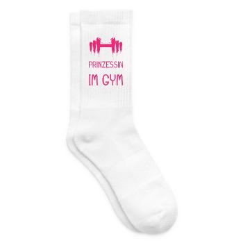 Princess Gym saying - Princess in the gym - Tennis socks - white - Right