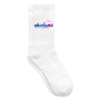 Köln Skyline - Tennissocken - Weiß - Rechts