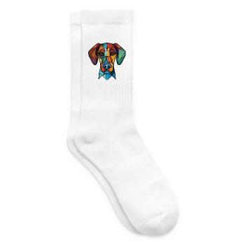 Cao De Castro Laboreiro Hunderasse Aquarellglas - Tennissocken - Weiß - Rechts