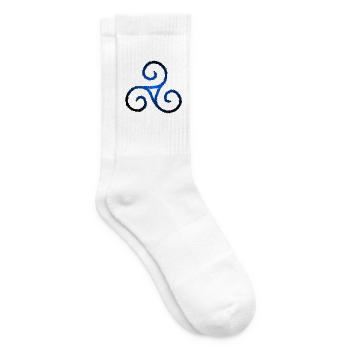 Keltisches Symbol Triskele Dreierspirale - Tennissocken - Weiß - Rechts