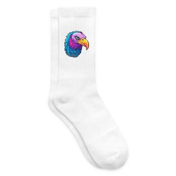 Geier Buntes Aquarell Cartoon Kawaii Tier - Tennissocken - Weiß - Rechts