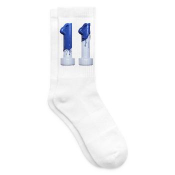 NO. 11 NUMBER 11 BLUE WHITE 11TH BIRTHDAY - Tennis socks - white - Right