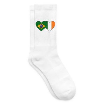 Brésil Irlande Drapeau Coeur - Chaussettes de tennis - blanc - Droite