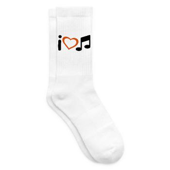 Slogan Ich liebe Musik. Liebe zur Musik. - Tennissocken - Weiß - Rechts