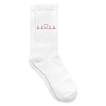 Herzschlag-EKG-Linie Medizinischer Pulswellen-Ikon-Vektor - Tennissocken - Weiß - Rechts