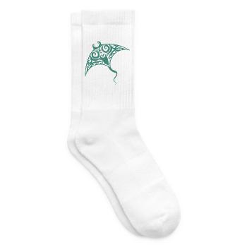 Kraftvoller Stachelrochen Tattoo - Tennissocken - Weiß - Rechts