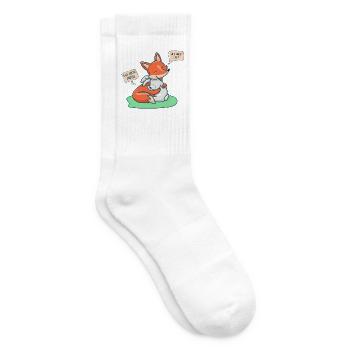 Where fox and hare say 'good night' - Tennis socks - white - Right