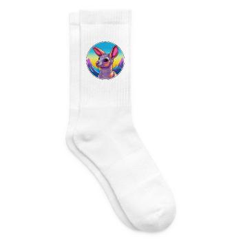 Erdferkel Aquarell Karikatur Kawaii Haustier Tier Colo - Tennissocken - Weiß - Rechts