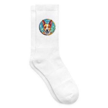 Australischer Stumpy Tail Cattle Dog Rasse Aquarell - Tennissocken - Weiß - Rechts