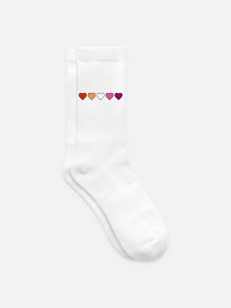 Lesbisch Lesbe Lesben Herzen - Tennissocken - Weiß
