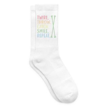 Wirbeln. Werfen. Fangen. Lächeln. Wiederholen. Bat - Tennissocken - Weiß - Rechts