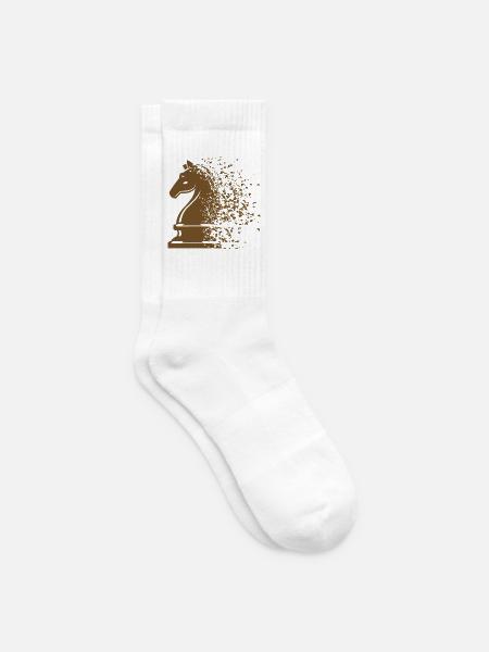 Schach Schachfigur Pferd - Tennissocken - Weiß