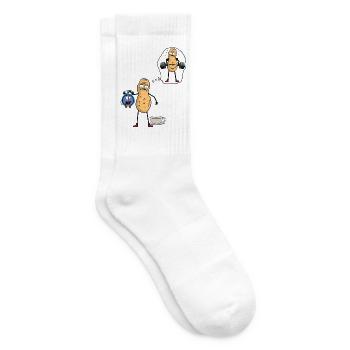 Erdnuss Morgenmuffel Frühaufsteher Bodybuilder - Tennissocken - Weiß - Rechts