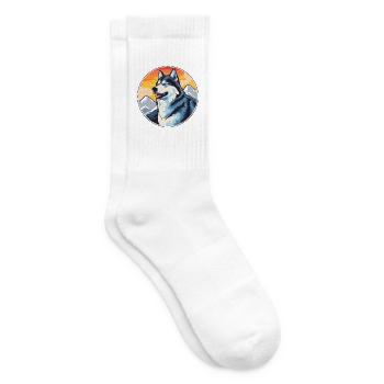 Seppala Sibirischer Schlittenhund Hunderasse Karikatur Kawaii - Tennissocken - Weiß - Rechts