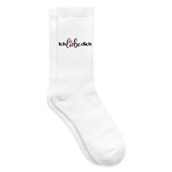 Ich liebe dich Schönes Liebe Motiv für den Schatz - Tennissocken - Weiß - Rechts