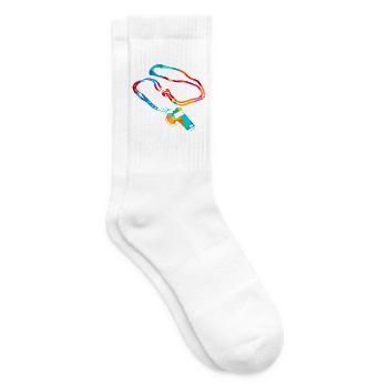Dynamischer Sportlehrer Turnhalle - Tennissocken - Weiß - Rechts