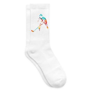 Reaktionsstarke Unihockey Torhüterin - Tennissocken - Weiß - Rechts