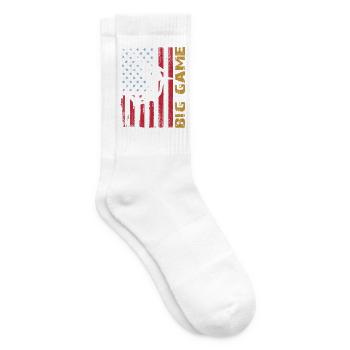 Springender Marlin mit US Flagge Hochseefischen - Tennissocken - Weiß - Rechts