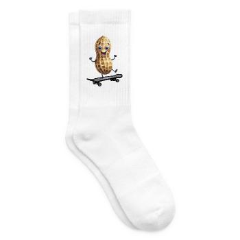 Erdnuss Erdnüsse Skater skaten Skateboard Kinder - Tennissocken - Weiß - Rechts