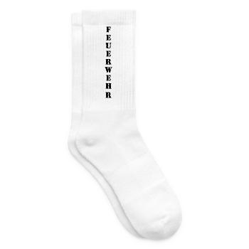 Feuerwehr senkrecht Ärmel Schrift Armee-Style - Tennissocken - Weiß - Rechts