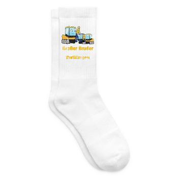 Großer Bruder Zwillinge Bagger - Tennissocken - Weiß - Rechts