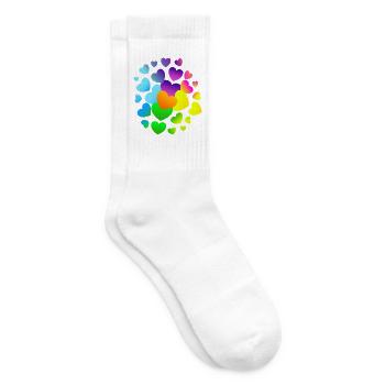 Herzen Herz viele Herzen - Tennissocken - Weiß - Rechts
