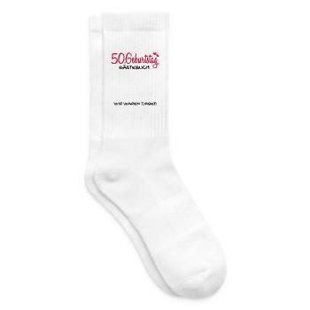 50 Geburtstag Gästebuch Deko Geschenk - Tennissocken - Weiß - Rechts