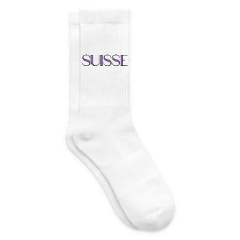 SCHWEIZ. LAND. GENF. HUMOR. LAND. FLAGGE - Tennissocken - Weiß - Rechts