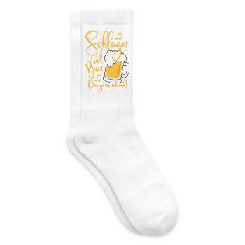 Schlager und Bier Das gönn ich mir  - Tennissocken - Weiß - Rechts