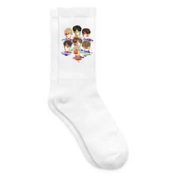 Pulsierende K-Pop Konzertnacht - Tennissocken - Weiß - Rechts