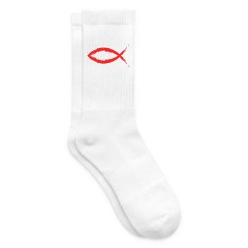Fisch Christentum Symbol Religion Kirche - Tennissocken - Weiß - Rechts